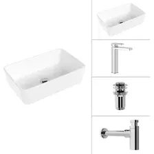 Умывальник Lauter 21674A + Cascade 21СК0655C + сифон 21635CH + дон.клапан 21190CH (хром)