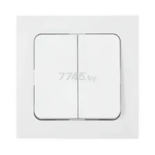 Выключатель двухклавишный проходной скрытый BYLECTRICA Astrum белый (С(6+6) 10-2563)