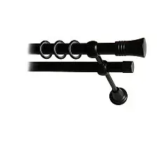 Карниз для штор Lm Decor Гиро 071 2р гладкий 25/19мм (черный матовый, 1.6м)
