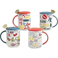Чайный набор Mon ami SET-88, кружка с ложкой и крышкой, 450 мл