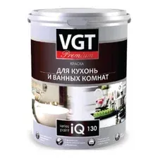 Краска VGT PREMIUM для кухни и ванной комнаты IQ130, база А, 0,8 л