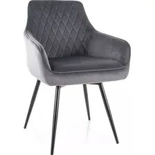 Стул с подлокотниками Signal Marlo Velvet Bluvel 14 (серый/черный)