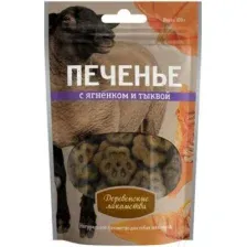 Деревенские лакомства печенье для собак с ягненком и тыквой, 100 г
