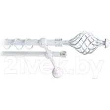Карниз для штор Lm Decor Вираж 098 2р гладкий (белое золото, 1.8м)