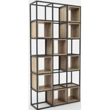 Стеллаж Hype Mebel Грос 105x175 (черный/дуб галифакс натуральный)