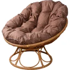 Кресло садовое M-Group Папасан Home / 12860505 (бежевый ротанг/какао подушка)