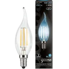 Gauss 104801205-D Лампа светодиодная Filament 5W 450lm 4100К Е14 диммируемая LED 1/10/50