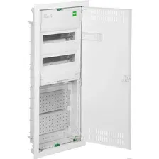 Бокс пластиковый Elektro-Plast MSF TWIN RP комбинированный, 2*12M+2xМП перф., N/PE-шинки, 1xSCHUKO, мет. дверь, белый RAL9016, 358x853x94mm, IP30
