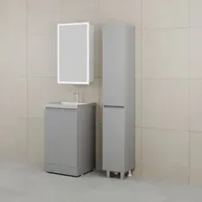 Symbolite Тумба с умывальником Батлер Люкс Plus 1 ящик + Asti 50x45 (серый/серый шелк)