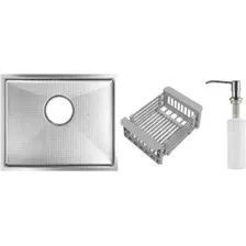 Кухонная мойка Schtoff Undermount Best Decor Silver 5545 + коландер KR-1 GREY + дозатор SD-1 SILVER
