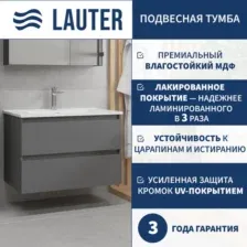 Тумба под умывальник Lauter Mia 80 (графит)