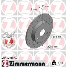 Тормозной диск ZIMMERMANN 405.4100.52 полный, перфорированный , передняя ось
