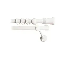 Карниз для штор Lm Decor Гиро 071 2р гладкий 25/19мм (белый глянец, 1.8м)