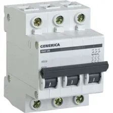 Выключатель автоматический Generica ВА 47-29 3Р 25А 4.5кА MVA25-3-025-C