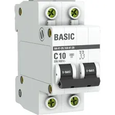 Выключатель автоматический EKF ВА 47-29 2P 10A (C) 4.5кА mcb4729-2-10C