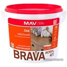 Лак Brava ВД-АК-2041 мебельный 3 л (бесцветный полуглянцевый)