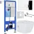 Унитаз подвесной Roxen Cube Bidet One Rimless 6 в 1 StounFix Dual Fresh 521082 (кнопка: хром)