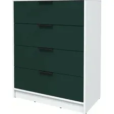 Комод Интерлиния Концепт КТ-К80 Глосс ( белый платинум/изумруд)