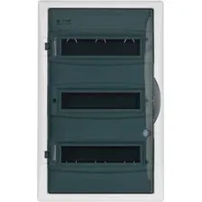 Бокс пластиковый Elektro-Plast Eco Box 3x12M, N/PE 4x 2x16+7x10mm2, дымчатая пласт. дверь, белый RAL9003, 560x350x102mm, IP40