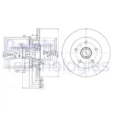 Тормозной диск DELPHI BG2468 полный , передняя ось