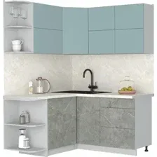 Кухонный модуль Интерлиния Мила Матте 1.5x1.6 А (океан/керамика/опал светлый)