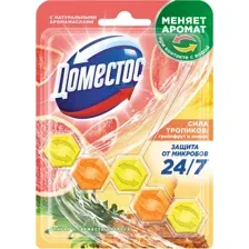 Блок для очищения унитаза ДОМЕСТОС Пауэр 5 Свежесть цитруса 50г