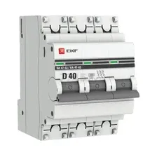 Выключатель автоматический EKF ВА 47-63 3Р 40А (D) PROxima mcb4763-6-3-40D-pro