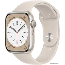 Умные часы Apple Watch Series 8 45 мм (алюминиевый корпус, звездный свет/звездный свет, спортивный силиконовый ремешок M/L)