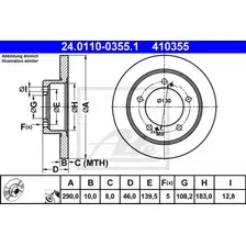 Тормозной диск ATE 24.0110-0355.1 полный , передняя ось