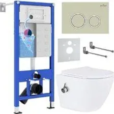 Унитаз подвесной Roxen Antares Bidet в комплекте с инсталляцией StounFix Dual Fresh 6 в 1 966280 (кн