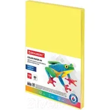 Бумага Brauberg А4 80г/м / 112454 (100л, желтый)
