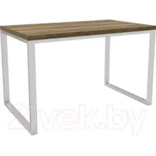Обеденный стол Hype Mebel Чикаго раздвижной 110x70 (белый/дуб галифакс олово)