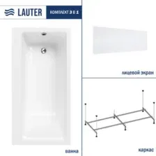 Ванна акриловая Lauter Seraphina 160x80 / 2112160R (с каркасом и лицевым экраном)
