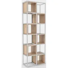 Стеллаж Hype Mebel Грос-2 70x210 (белый/дуб галифакс натуральный)