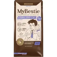 Сухой корм для кошек MyBestie Sterilized с лососем (8 кг)