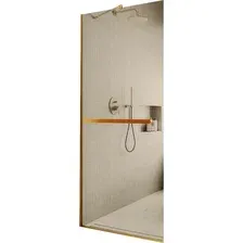 Душевая стенка MaybahGlass 109x195 MGD-709-3у (бронзовое стекло/золотой)