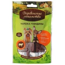 Лакомство для собак Деревенские лакомства Нарезка говядины для мини-пород 55 г