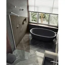 Душевая стенка MaybahGlass 99x195 MGD-1354-1ш (бронзовое матовое стекло/белый матовый)