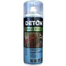 Грунт аэрозольный алкидный DETON UNIVERSAL атмосферостойкий, светло-серый, 520 мл