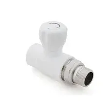 Кран шаровой ПП прямой для радиатора 25х3/4" белый РосТурПласт (27861)