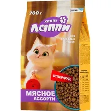Хаппи Лаппи для кошек (Мясное ассорти) 700 г