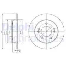 Тормозной диск DELPHI BG4310 полный , задняя ось