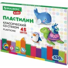 Пластилин Brauberg Kids классический / 106680 (45цв)