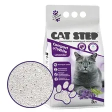 Cat Step Наполнитель белый комкующийся минеральный Compact White Lavеnder, 5 л (4,2 кг)