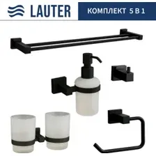 Набор аксессуаров для ванной Lauter 21SH6082 + 21SH6172 + 21SH6092 + 21SH6072 + 21SH6022 (Matt Black, 5 предметов)