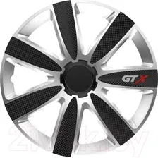 Набор колпаков на диски Versaco GTX R15 15 15GTXCARBONBS (4шт, карбон черный/серебристый)