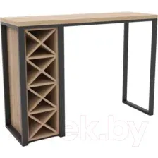 Барный стол Hype Mebel Уайн 120x55x110 (черный/дуб галифакс натуральный)
