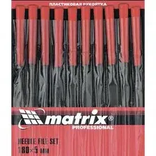 Набор надфилей, 180 х 5 мм, 10 шт, пластиковые рукоятки Matrix