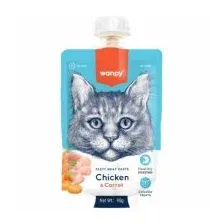 Лакомство Wanpy Cat для кошек Мясное пюре из курицы 90 г