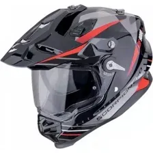 Мотошлем Scorpion Exo Adf-9000 Air Feat (р. S, черный/серебристый/красный)